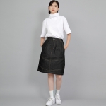 와이드돔 하프밴드 미디스커트 WDM-1305 데님 블랙 BRS