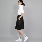 와이드돔 하프밴드 미디스커트 WDM-1305 데님 블랙 BRS