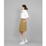 와이드돔 하프밴드 미디스커트 WDM-1305 카멜