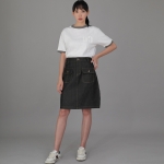 프런트앤백 커버포켓 밴딩스커트 FCM-1307 데님 블랙 BRS