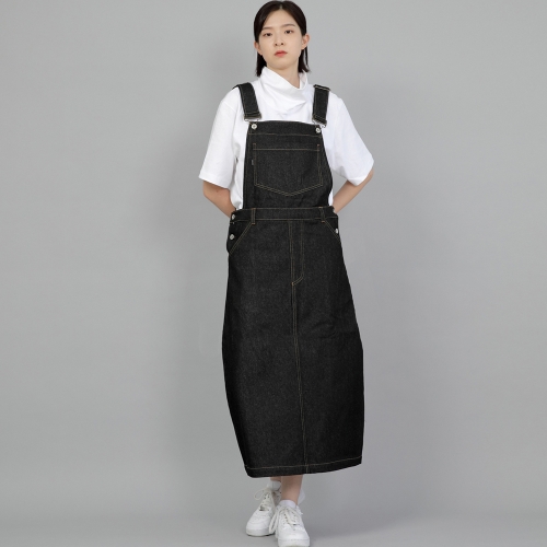 와이드돔 오버롤스커트 WDS-611 데님 블랙 BRS