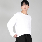 라운드넥 무지 긴팔티셔츠 RNL-853 화이트