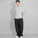 프런트커팅 디테일 EX 와이드 팬츠 CDE-371 데님 블랙 BKS