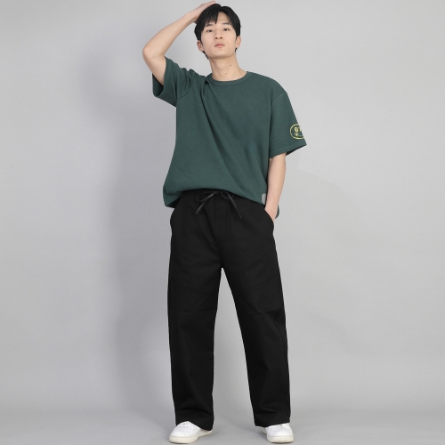 프런트커팅 디테일 EX 와이드 팬츠 CDE-371 블랙