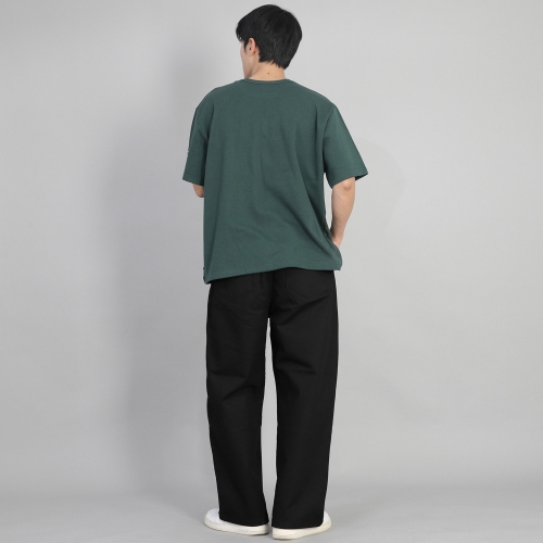 프런트커팅 디테일 EX 와이드 팬츠 CDE-371 블랙