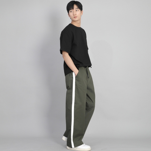 화이트 사이드라인 EX 와이드 팬츠 PLW-341 카키