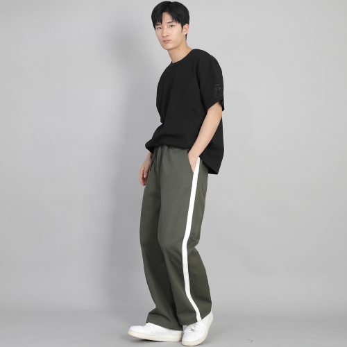 화이트 사이드라인 EX 와이드 팬츠 PLW-341 카키