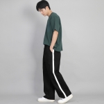 화이트 사이드라인 EX 와이드 팬츠 PLW-341 블랙