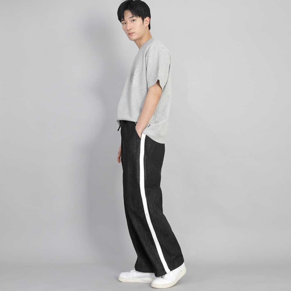 화이트 사이드라인 EX 와이드 팬츠 PLW-341 데님 블랙 BKS