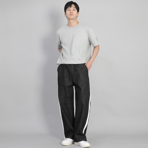 화이트 사이드라인 EX 와이드 팬츠 PLW-341 데님 블랙 BKS
