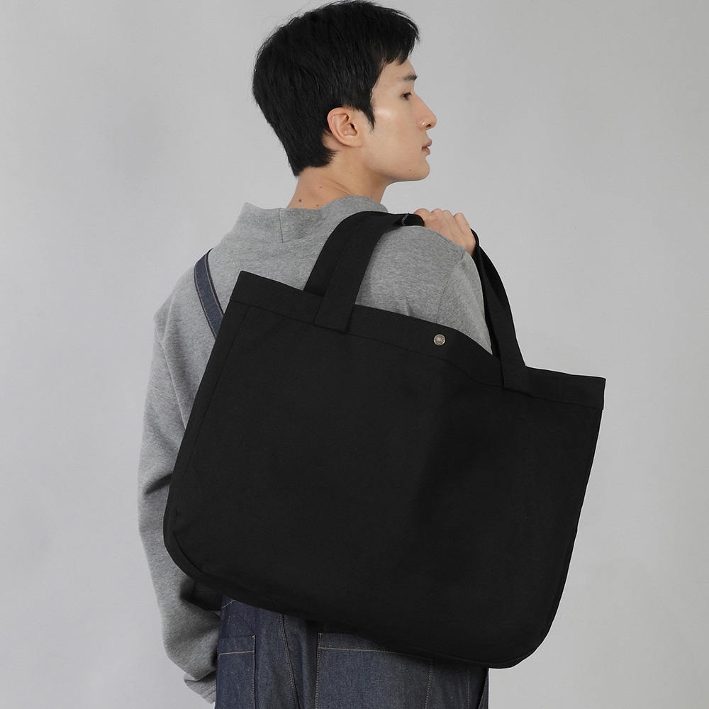 라운드 볼륨 무지 에코백 RVS-147 블랙