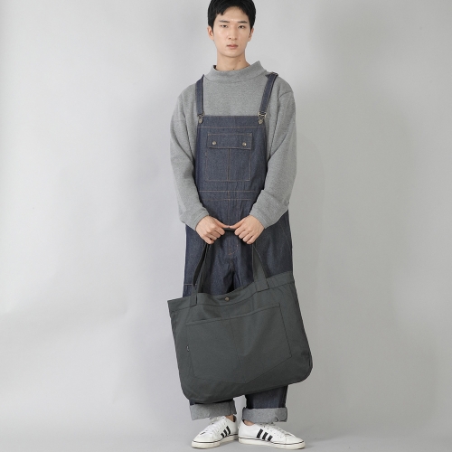라운드 볼륨 펜타곤포켓 에코백 RVP-146 차콜