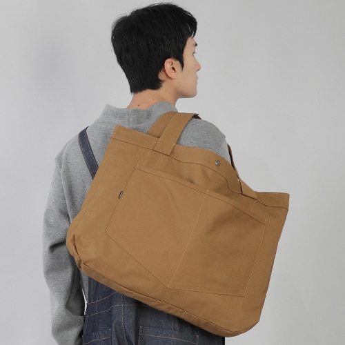 라운드 볼륨 펜타곤포켓 에코백 RVP-146 카멜
