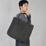 라운드 볼륨 카고포켓 에코백 RVC-145 데님 블랙