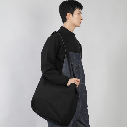 빅볼륨 리벳 펜타곤 크로스 에코백 BRP-155 블랙