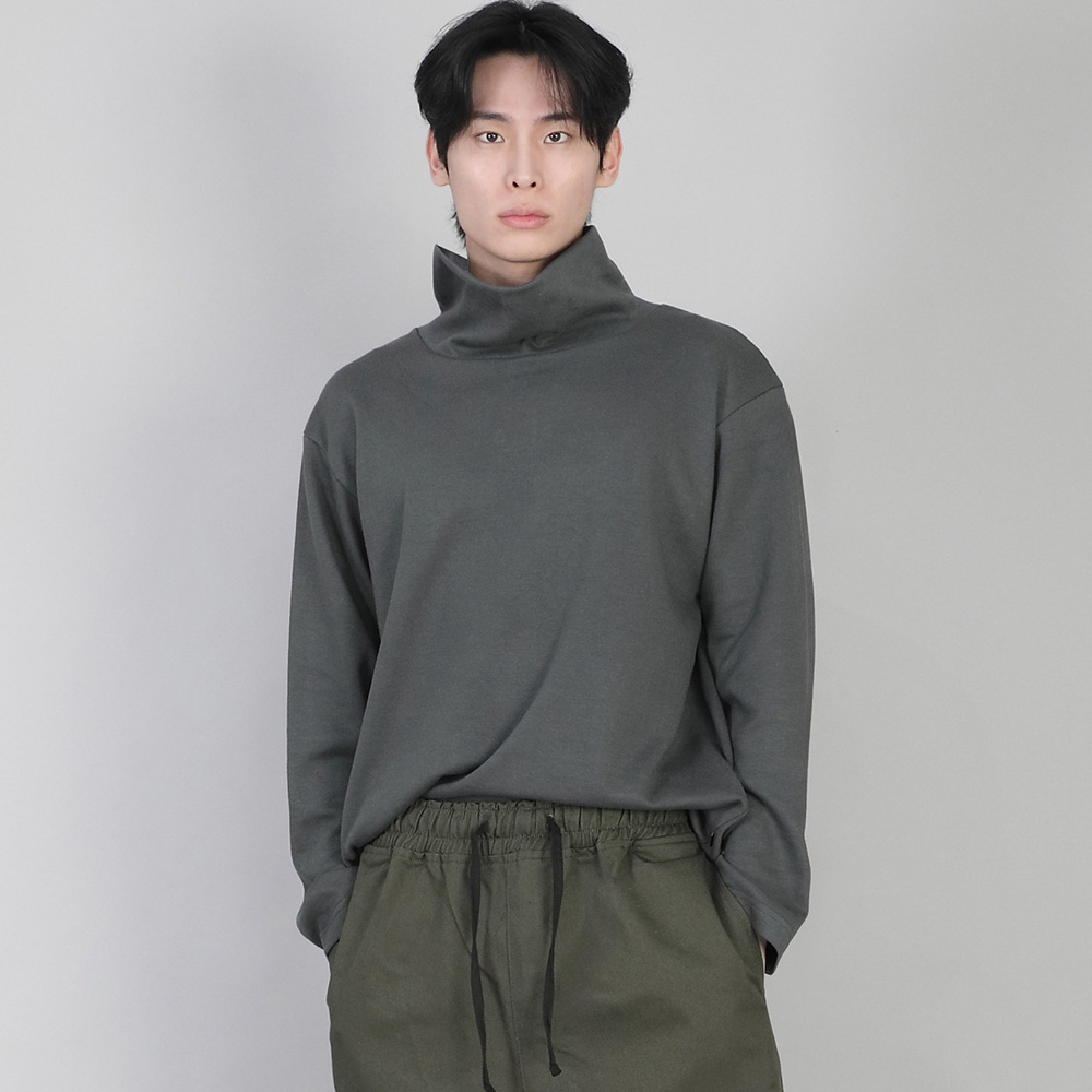 무지 폴라넥 긴팔티셔츠 PPL-884 슬레이트 그레이