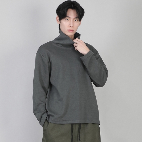 무지 폴라넥 긴팔티셔츠 PPL-884 슬레이트 그레이