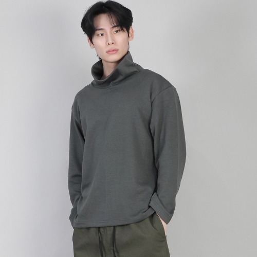 무지 폴라넥 긴팔티셔츠 PPL-884 슬레이트 그레이