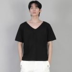 무지 BIG V넥 반팔티셔츠 BIGV-883 블랙