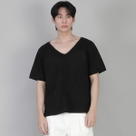 무지 BIG V넥 반팔티셔츠 BIGV-883 블랙