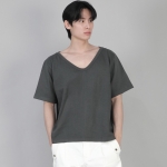 무지 BIG V넥 반팔티셔츠 BIGV-883 슬레이트 그레이