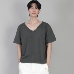 무지 BIG V넥 반팔티셔츠 BIGV-883 슬레이트 그레이