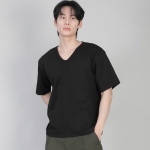 무지 V넥 반팔티셔츠 VSR-881 블랙
