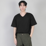 무지 V넥 반팔티셔츠 VSR-881 블랙