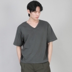 무지 V넥 반팔티셔츠 VSR-881 슬레이트 그레이