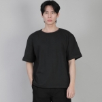 무지 R넥 반팔티셔츠 RSR-880 블랙