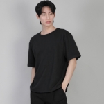 무지 R넥 반팔티셔츠 RSR-880 블랙