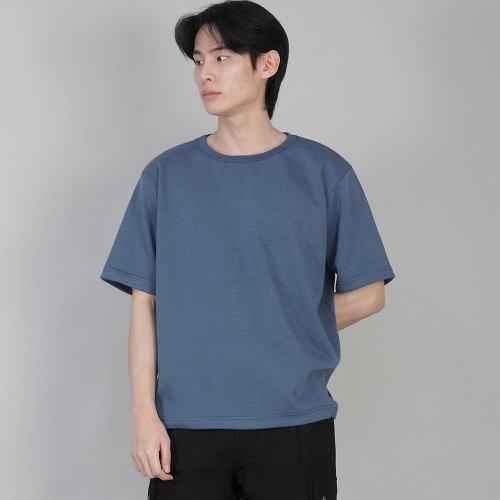 무지 R넥 반팔티셔츠 RSR-880 이집션 블루