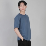 무지 R넥 반팔티셔츠 RSR-880 이집션 블루