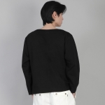 무지 BIG V넥 긴팔티셔츠 BIGV-879 블랙