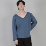 무지 BIG V넥 긴팔티셔츠 BIGV-879 이집션 블루