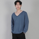 무지 BIG V넥 긴팔티셔츠 BIGV-879 이집션 블루