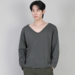 무지 BIG V넥 긴팔티셔츠 BIGV-879 슬레이트 그레이