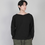무지 보트넥 긴팔티셔츠 RBL-878 블랙