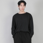 무지 R넥 긴팔티셔츠 RRL-875 블랙