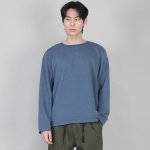 무지 R넥 긴팔티셔츠 RRL-875 이집션 블루