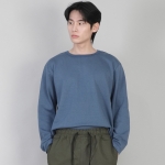 무지 R넥 긴팔티셔츠 RRL-875 이집션 블루