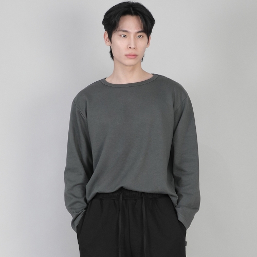 무지 R넥 긴팔티셔츠 RRL-875 슬레이트 그레이