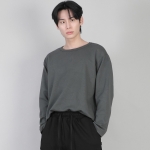 무지 R넥 긴팔티셔츠 RRL-875 슬레이트 그레이
