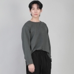 무지 R넥 긴팔티셔츠 RRL-875 슬레이트 그레이