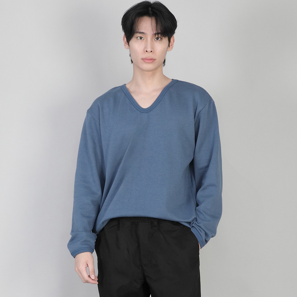 무지 V넥 스웨트셔츠 RVS-874 이집션 블루