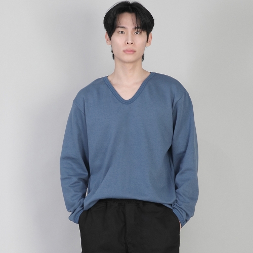 무지 V넥 스웨트셔츠 RVS-874 이집션 블루