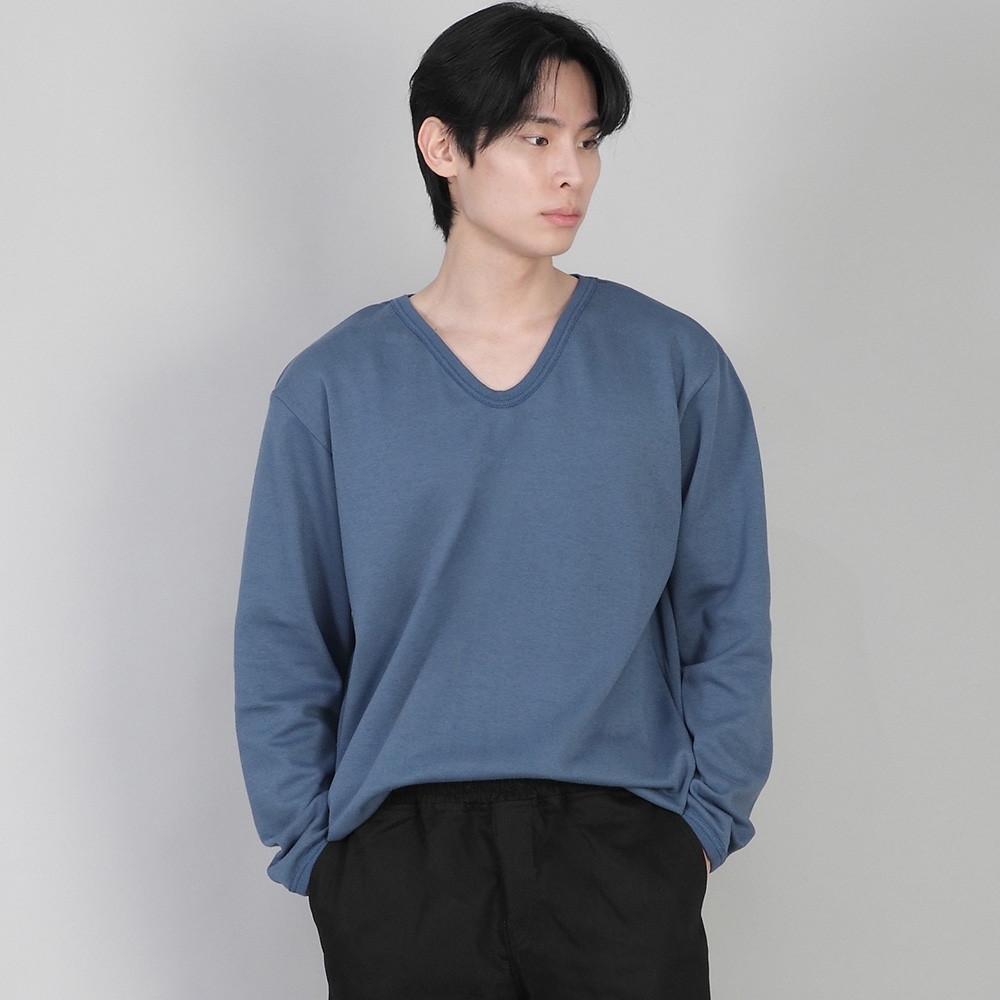 무지 V넥 스웨트셔츠 RVS-874 이집션 블루