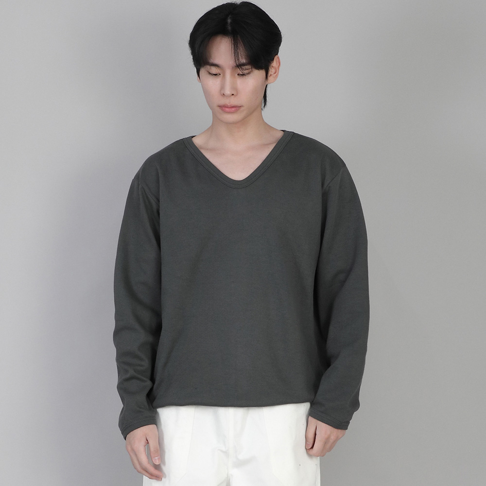 무지 V넥 스웨트셔츠 RVS-874 슬레이트 그레이