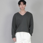 무지 V넥 스웨트셔츠 RVS-874 슬레이트 그레이