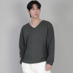 무지 V넥 스웨트셔츠 RVS-874 슬레이트 그레이